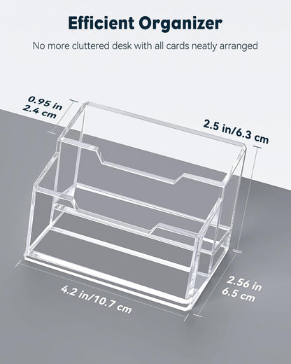Acrylic Business Card Holder for Desk, 60 Card Capacity