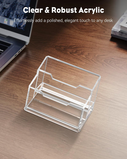 Acrylic Business Card Holder for Desk, 60 Card Capacity
