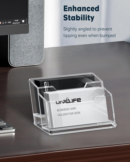 Acrylic Business Card Holder for Desk, 60 Card Capacity