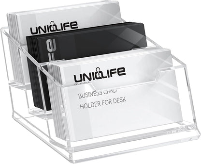 Acrylic Business Card Holder for Desk, 60 Card Capacity