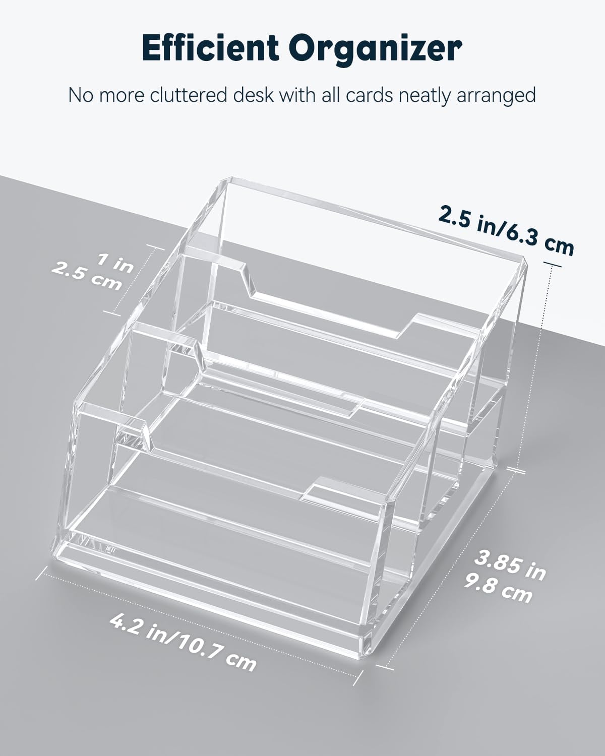 Acrylic Business Card Holder for Desk, 60 Card Capacity