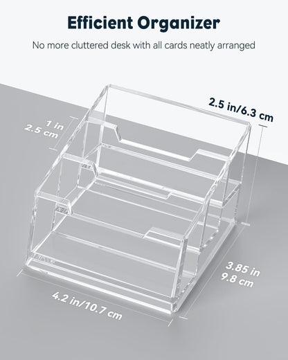 Acrylic Business Card Holder for Desk, 60 Card Capacity