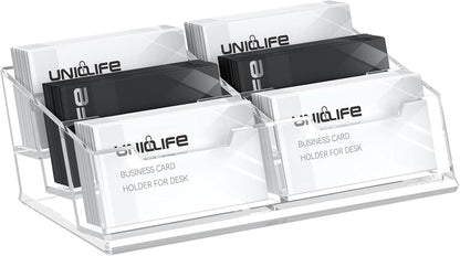 Acrylic Business Card Holder for Desk, 60 Card Capacity