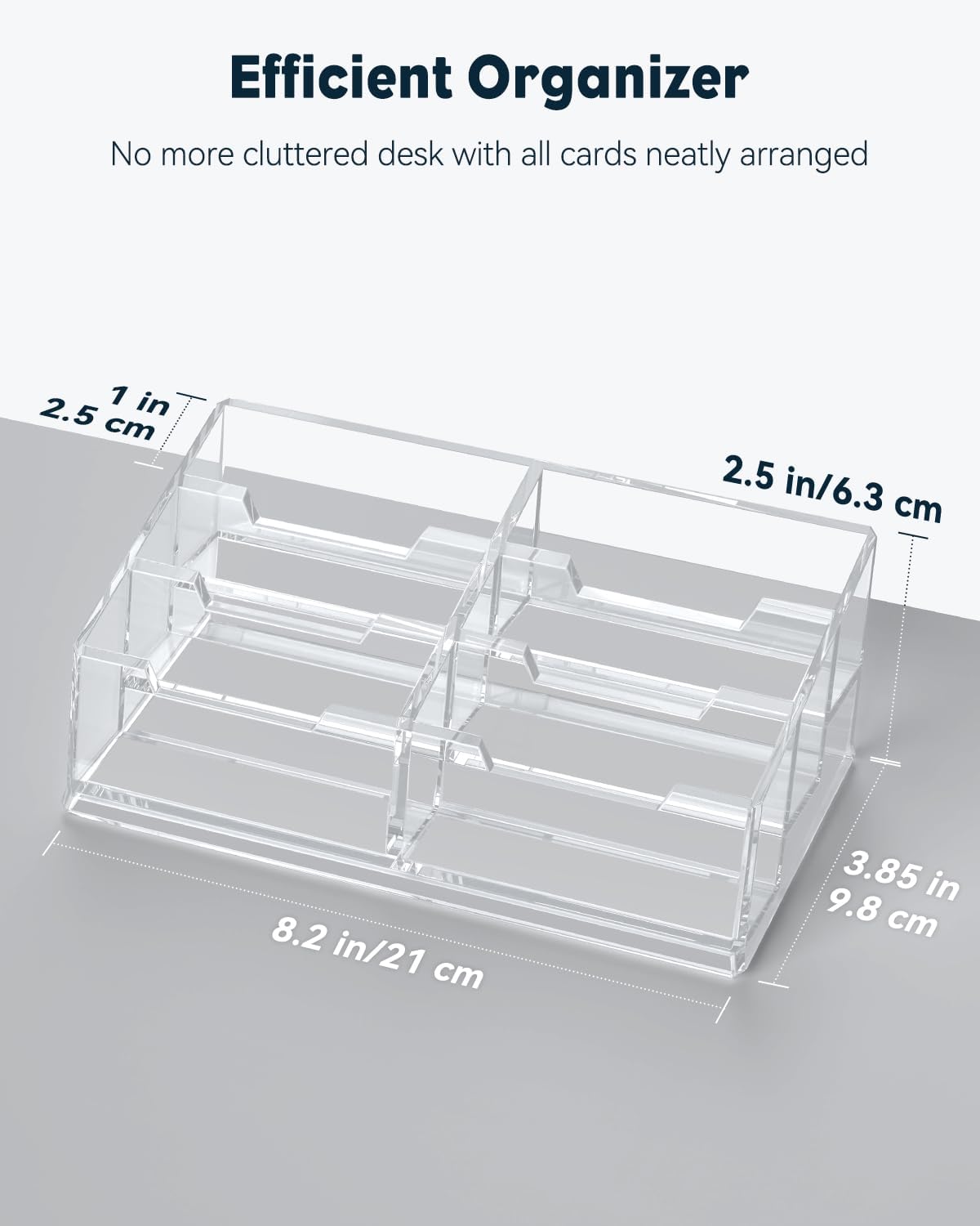 Acrylic Business Card Holder for Desk, 60 Card Capacity
