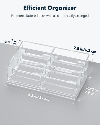 Acrylic Business Card Holder for Desk, 60 Card Capacity
