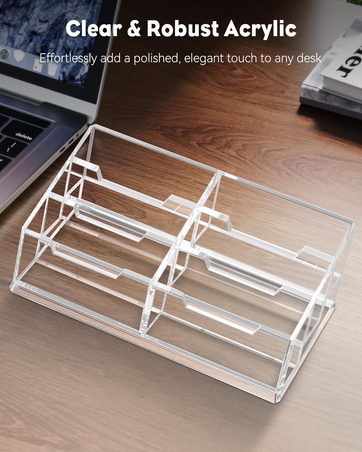 Acrylic Business Card Holder for Desk, 60 Card Capacity