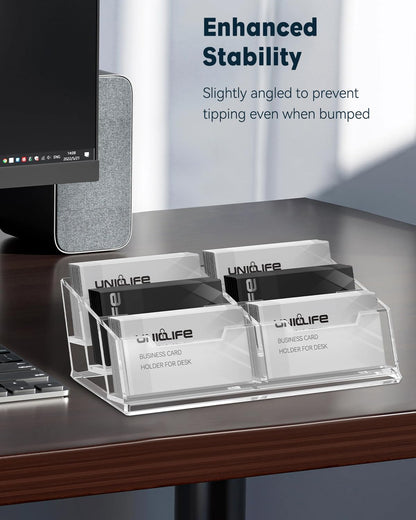 Acrylic Business Card Holder for Desk, 60 Card Capacity