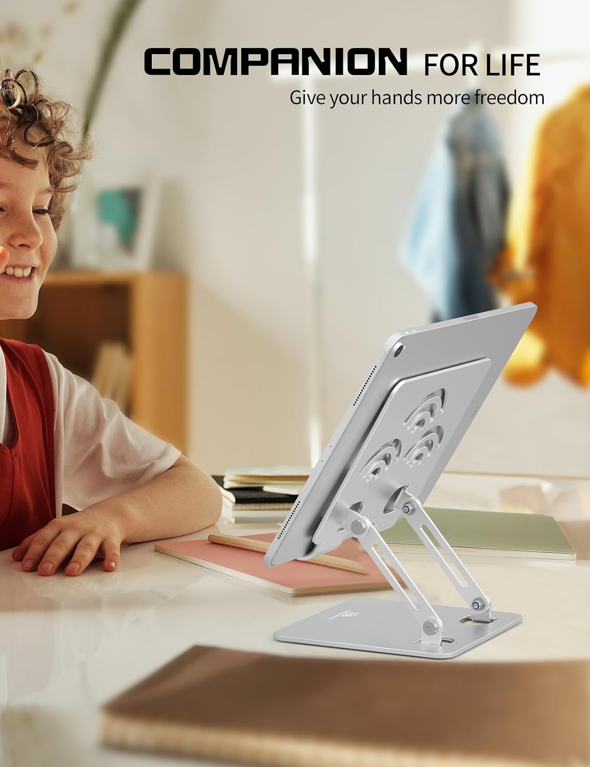 Tablet Stand for Desk, Fits All 4"-12" iPad, Silver, Pro Size