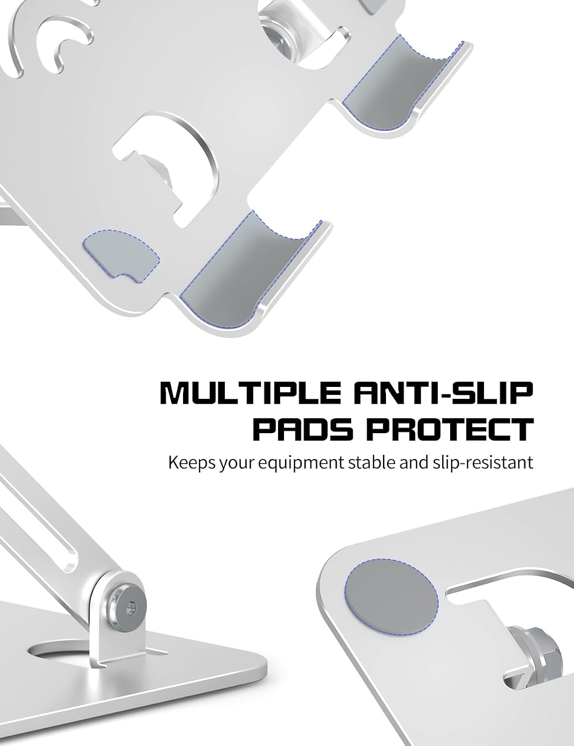 Tablet Stand for Desk, Fits All 4"-12" iPad, Silver, Pro Size