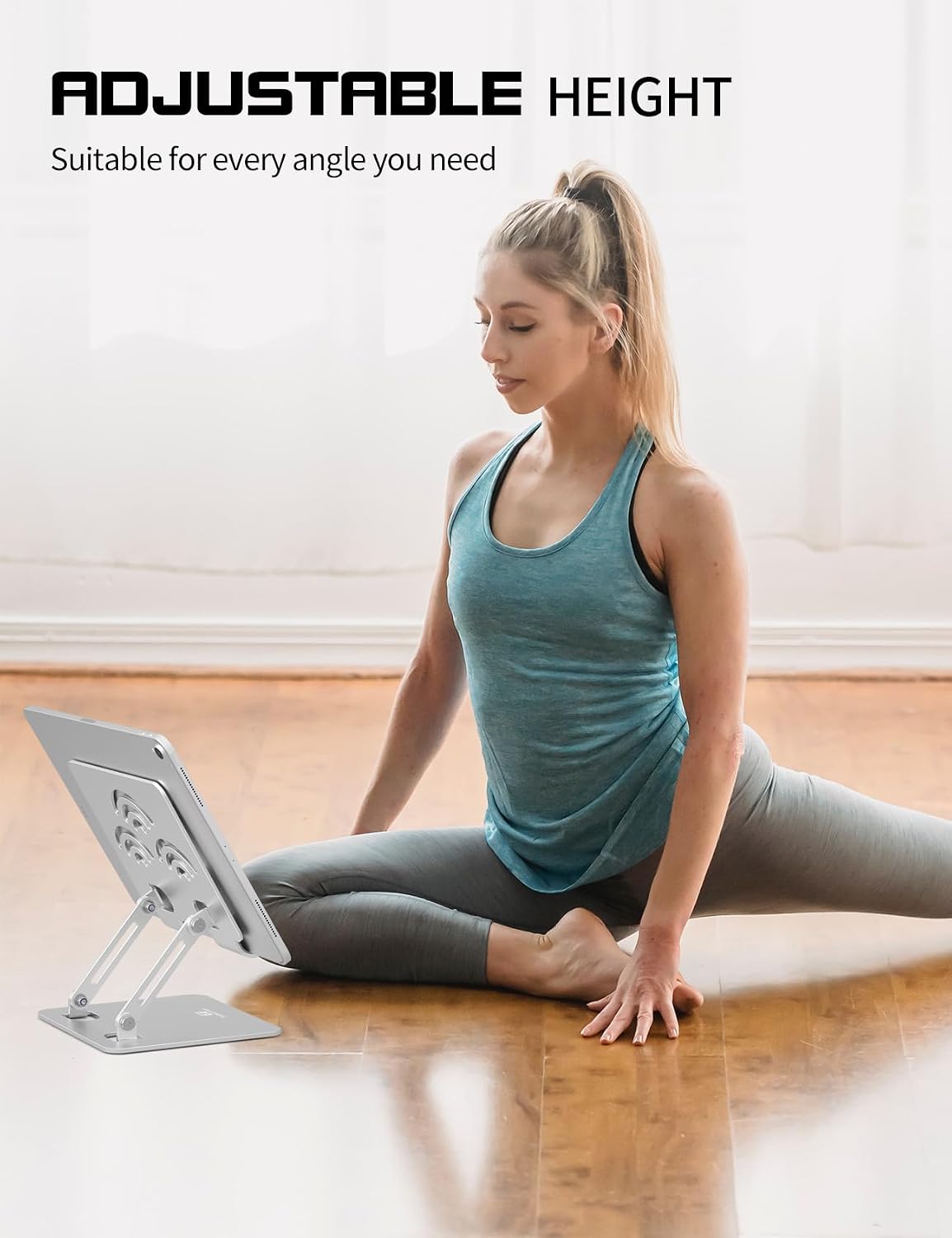 Tablet Stand for Desk, Fits All 4"-12" iPad, Silver, Pro Size