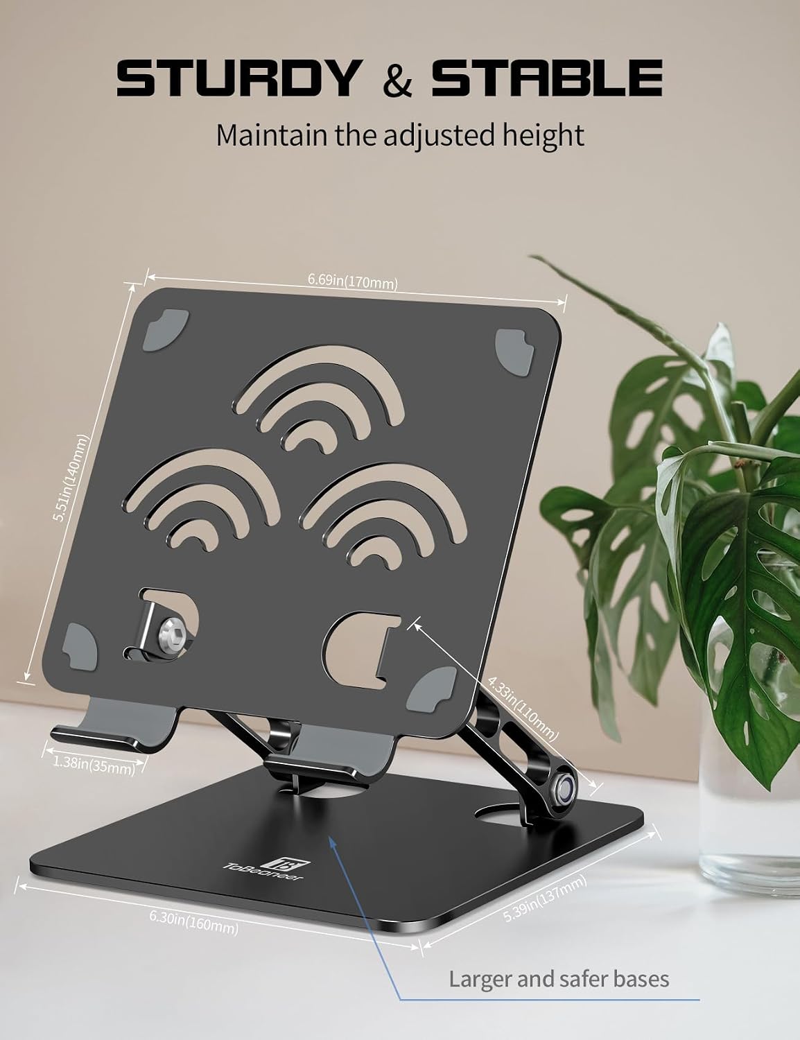 Tablet Stand for Desk, Fits All 4"-12" iPad, Silver, Pro Size