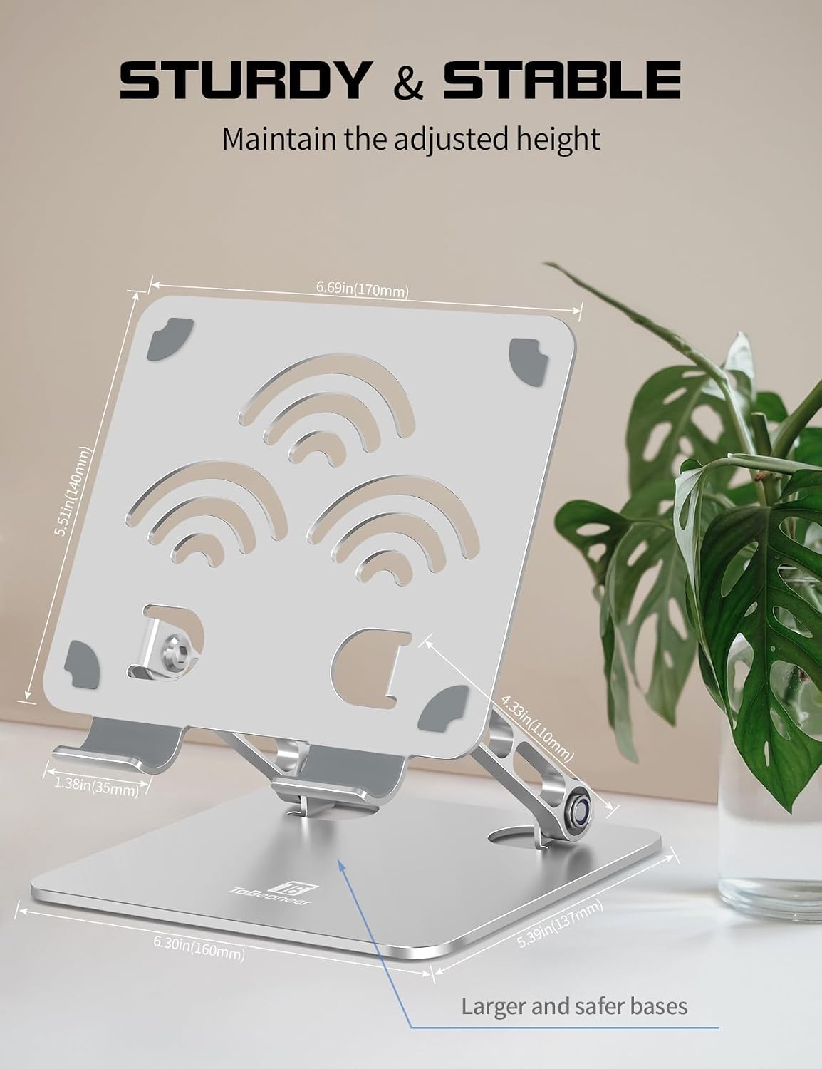 Tablet Stand for Desk, Fits All 4"-12" iPad, Silver, Pro Size