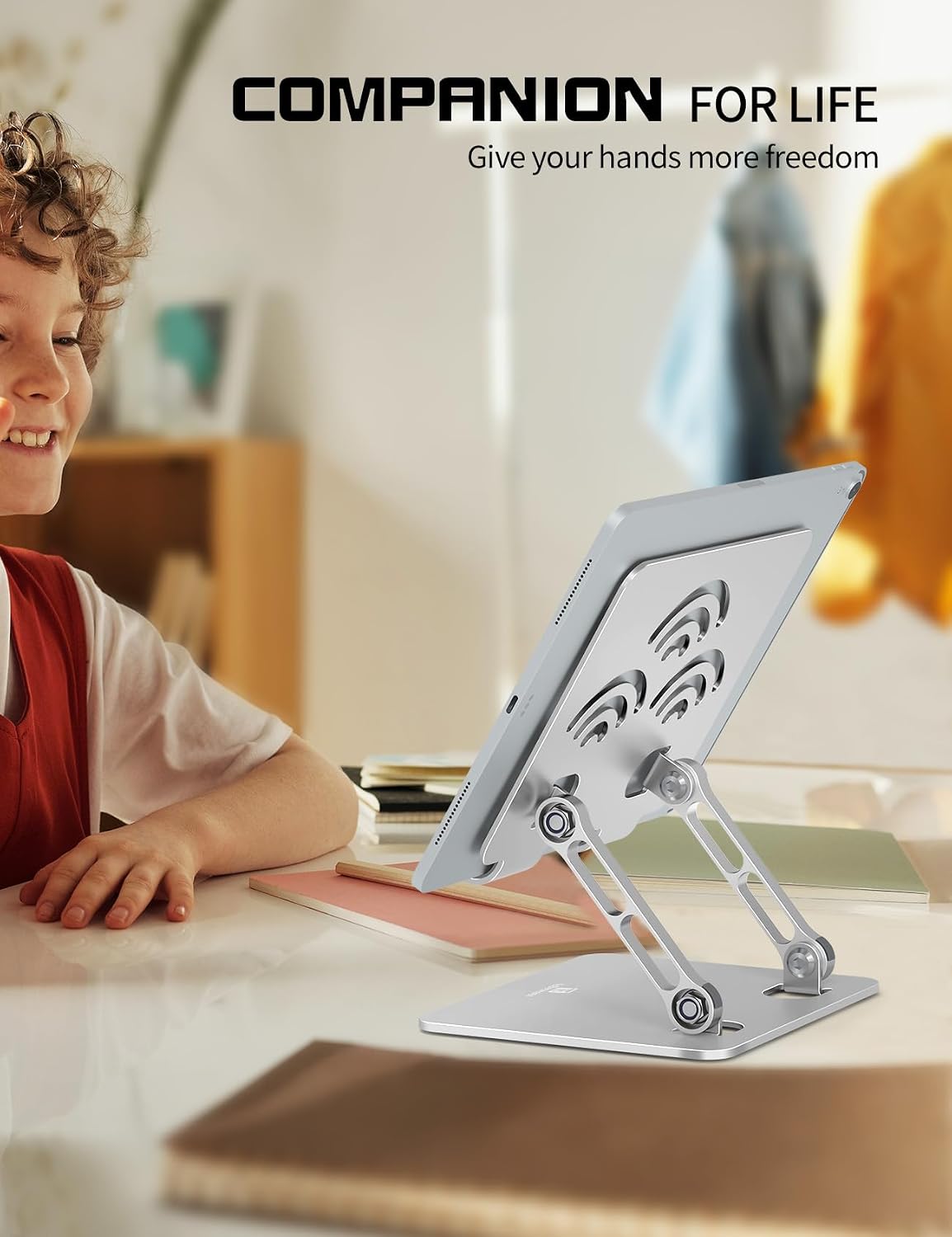 Tablet Stand for Desk, Fits All 4"-12" iPad, Silver, Pro Size