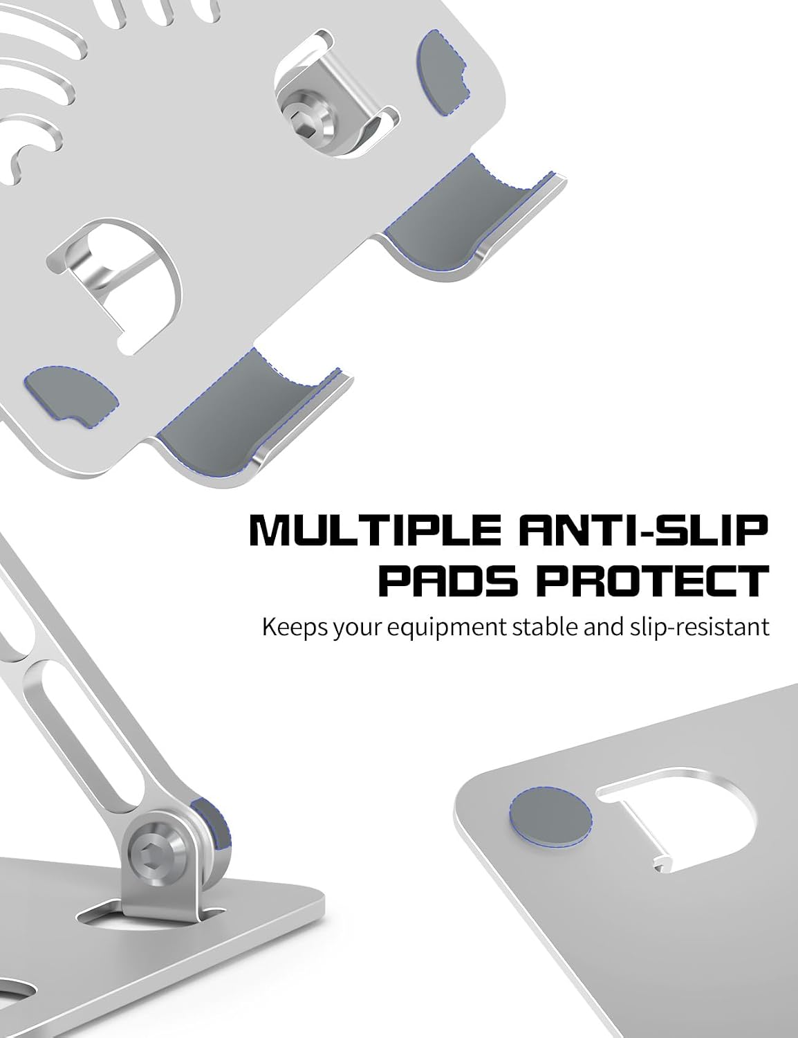 Tablet Stand for Desk, Fits All 4"-12" iPad, Silver, Pro Size