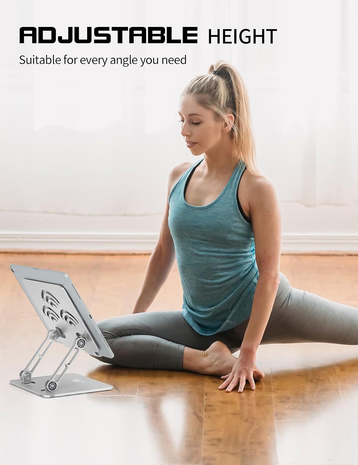 Tablet Stand for Desk, Fits All 4"-12" iPad, Silver, Pro Size