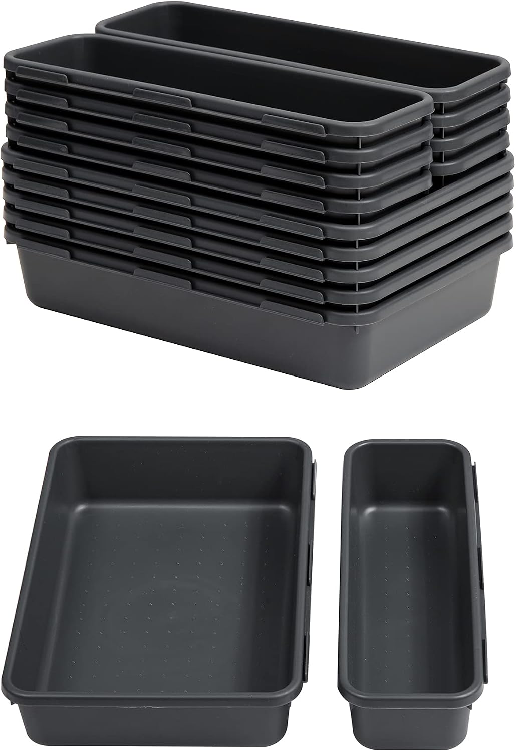 Drawer Organizer Tray, Interlocking Desk Drawer Organizer