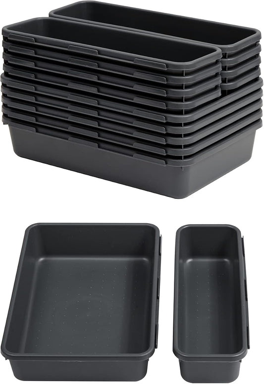 Drawer Organizer Tray, Interlocking Desk Drawer Organizer