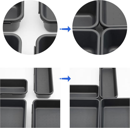 Drawer Organizer Tray, Interlocking Desk Drawer Organizer