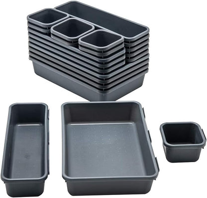 Drawer Organizer Tray, Interlocking Desk Drawer Organizer