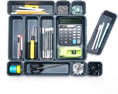Drawer Organizer Tray, Interlocking Desk Drawer Organizer