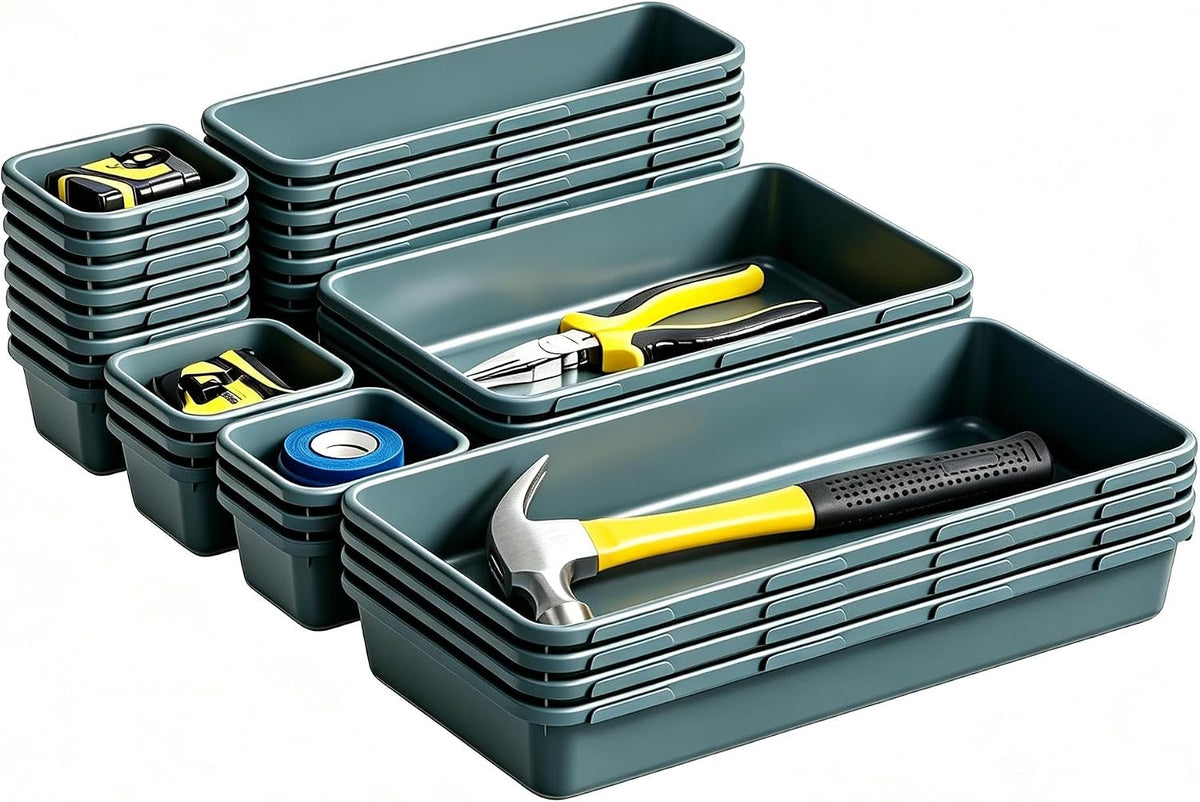 Drawer Organizer Tray, Interlocking Desk Drawer Organizer