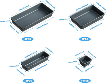 Drawer Organizer Tray, Interlocking Desk Drawer Organizer