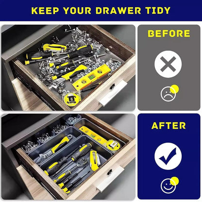 Drawer Organizer Tray, Interlocking Desk Drawer Organizer