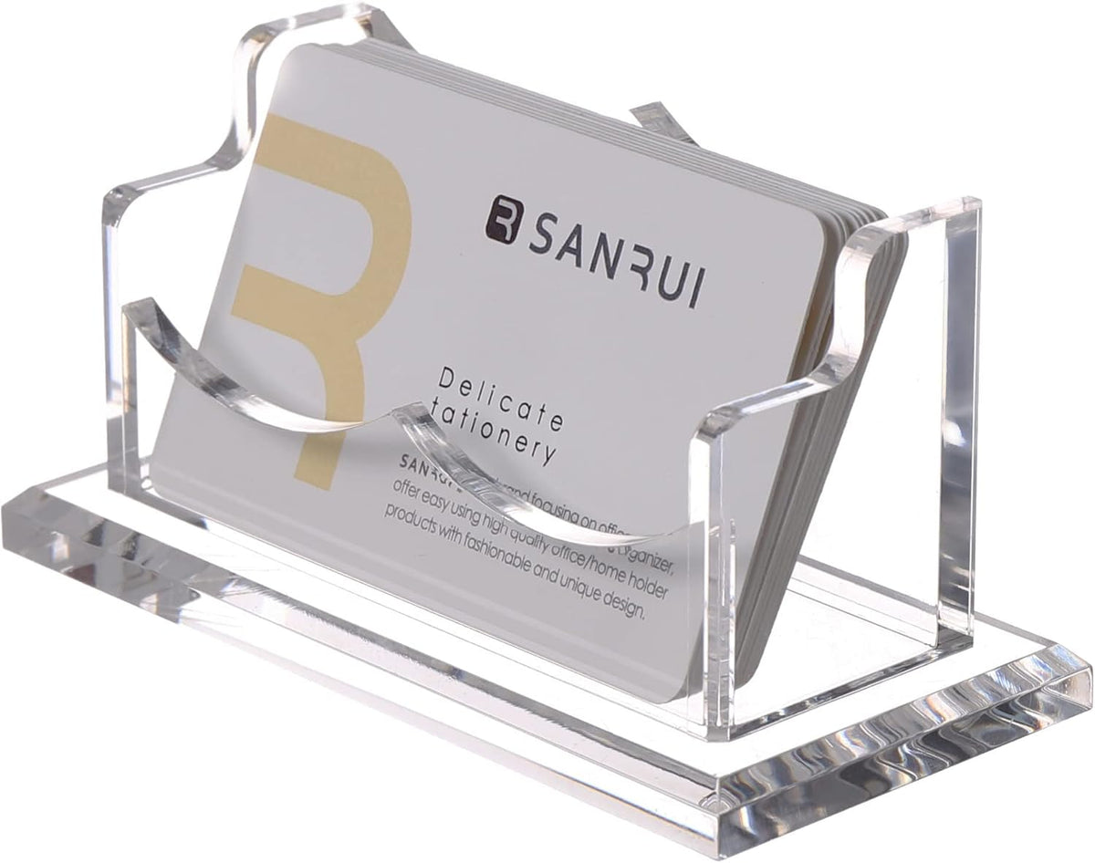 Acrylic Business Card Holder, Clear Desk Card Display Stand 1 Slot