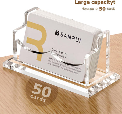 Acrylic Business Card Holder, Clear Desk Card Display Stand 1 Slot