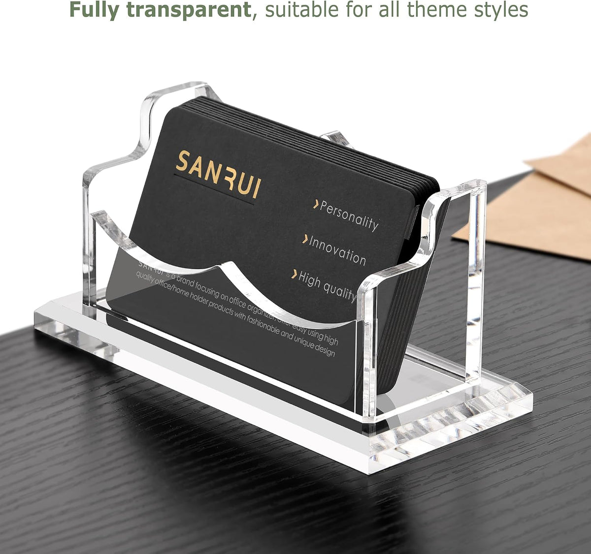Acrylic Business Card Holder, Clear Desk Card Display Stand 1 Slot