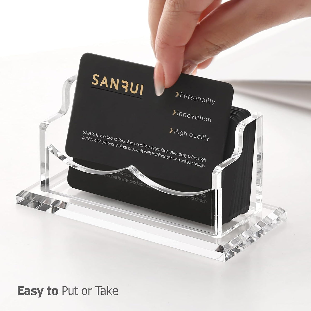 Acrylic Business Card Holder, Clear Desk Card Display Stand 1 Slot