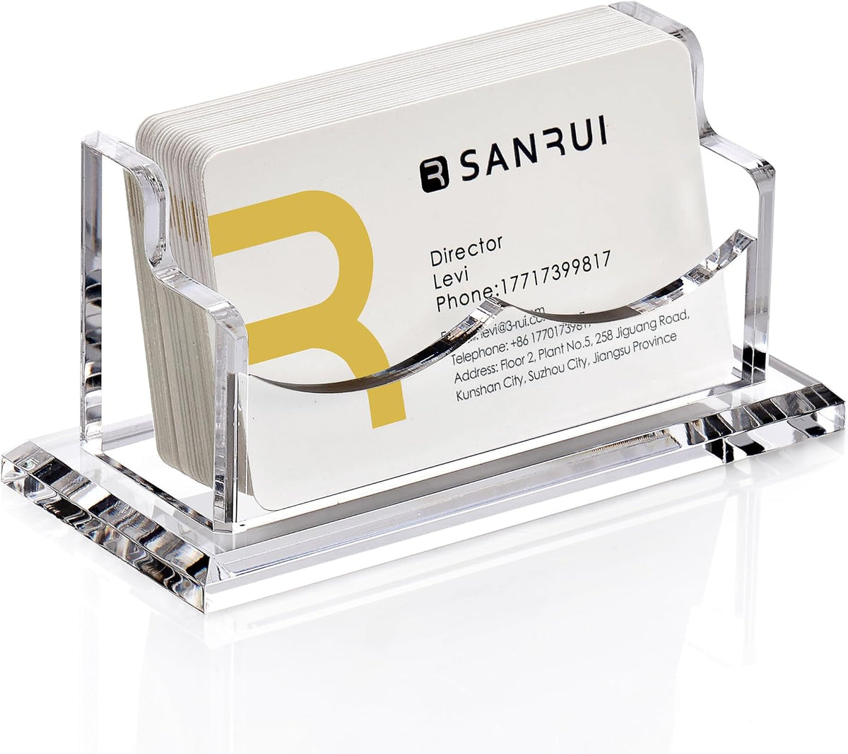 Acrylic Business Card Holder, Clear Desk Card Display Stand 1 Slot