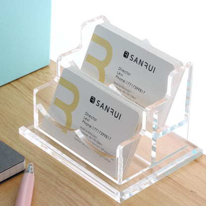 Acrylic Business Card Holder, Clear Desk Card Display Stand 1 Slot