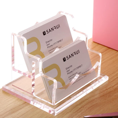 Acrylic Business Card Holder, Clear Desk Card Display Stand 1 Slot