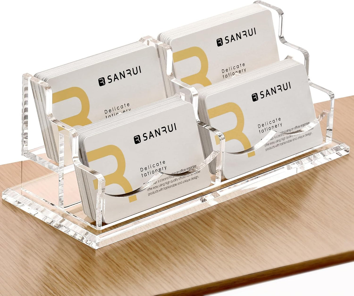 Acrylic Business Card Holder, Clear Desk Card Display Stand 1 Slot
