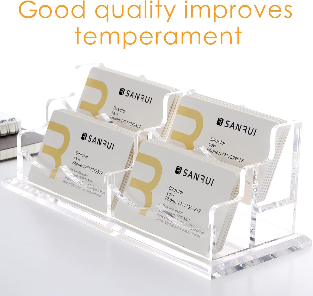 Acrylic Business Card Holder, Clear Desk Card Display Stand 1 Slot
