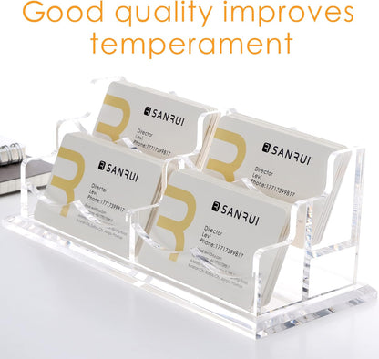 Acrylic Business Card Holder, Clear Desk Card Display Stand 1 Slot