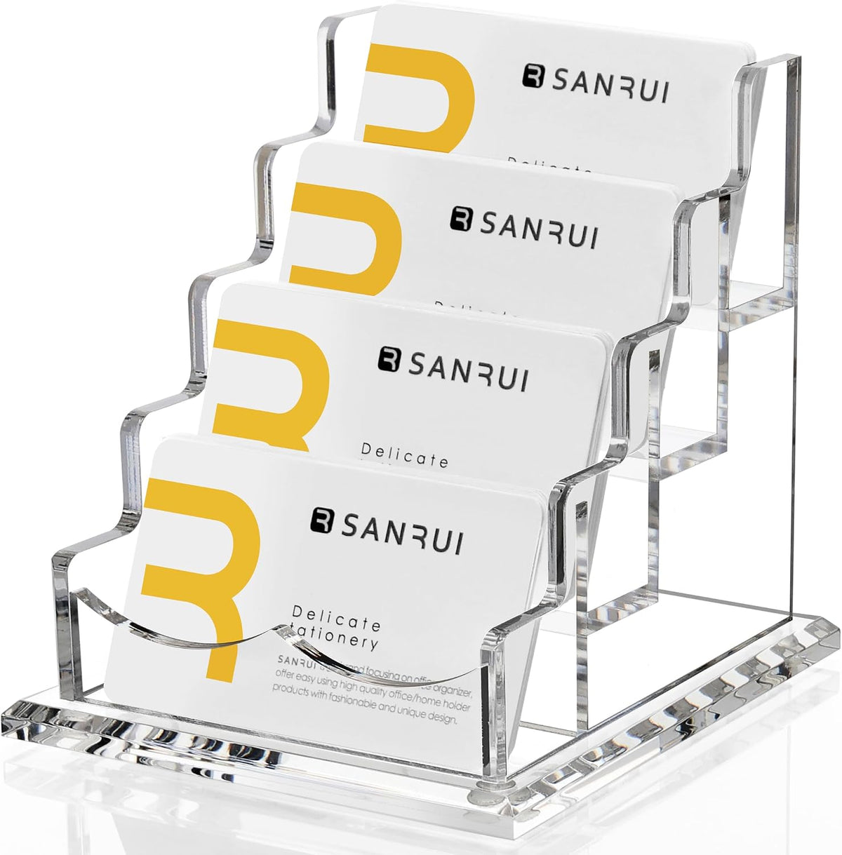 Acrylic Business Card Holder, Clear Desk Card Display Stand 1 Slot