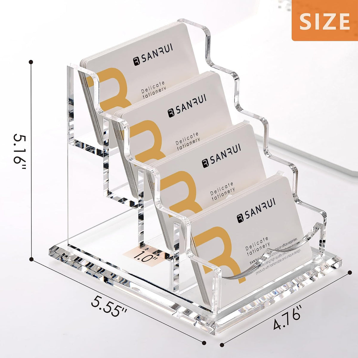Acrylic Business Card Holder, Clear Desk Card Display Stand 1 Slot