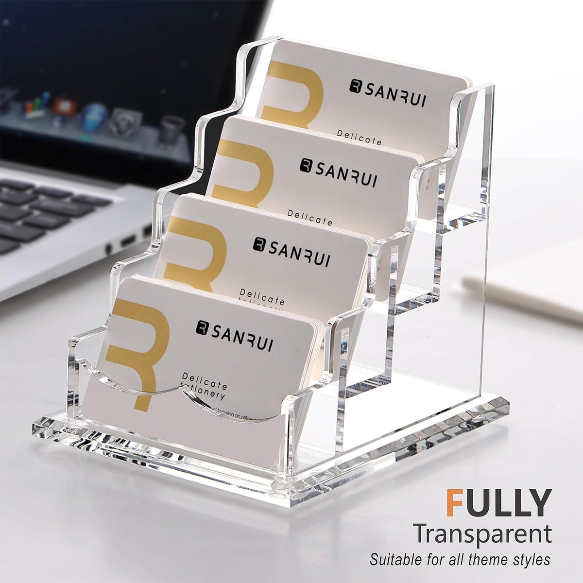 Acrylic Business Card Holder, Clear Desk Card Display Stand 1 Slot