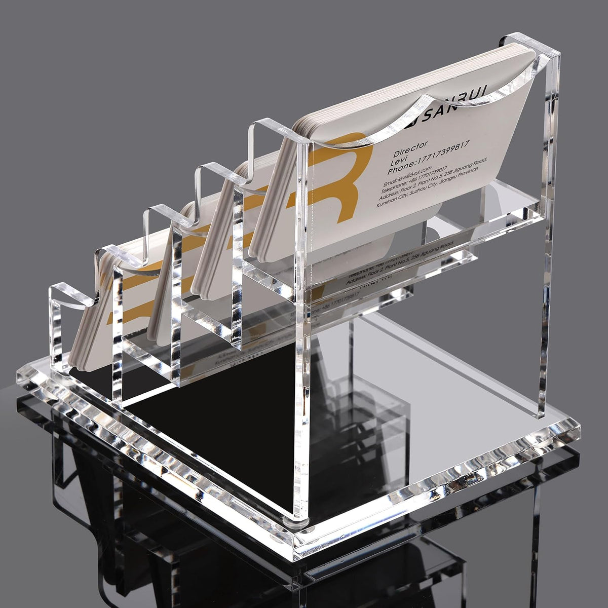 Acrylic Business Card Holder, Clear Desk Card Display Stand 1 Slot