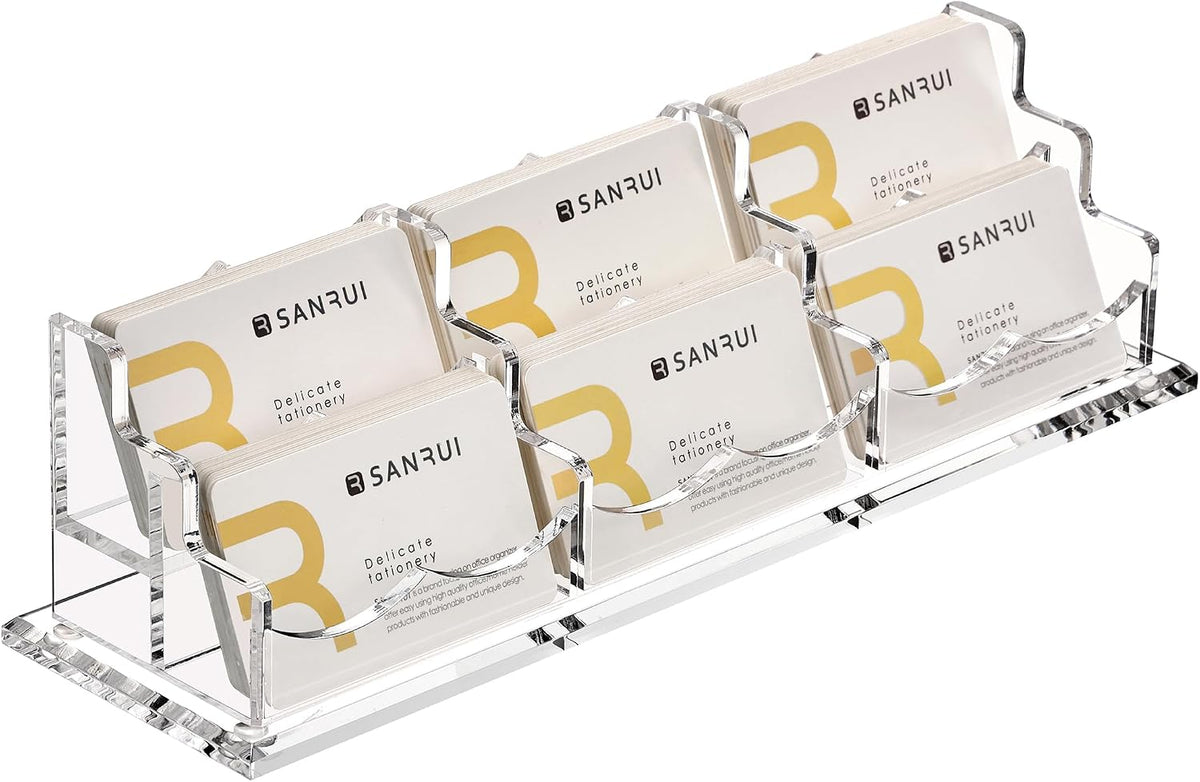Acrylic Business Card Holder, Clear Desk Card Display Stand 1 Slot