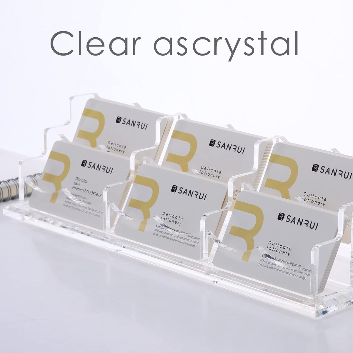 Acrylic Business Card Holder, Clear Desk Card Display Stand 1 Slot