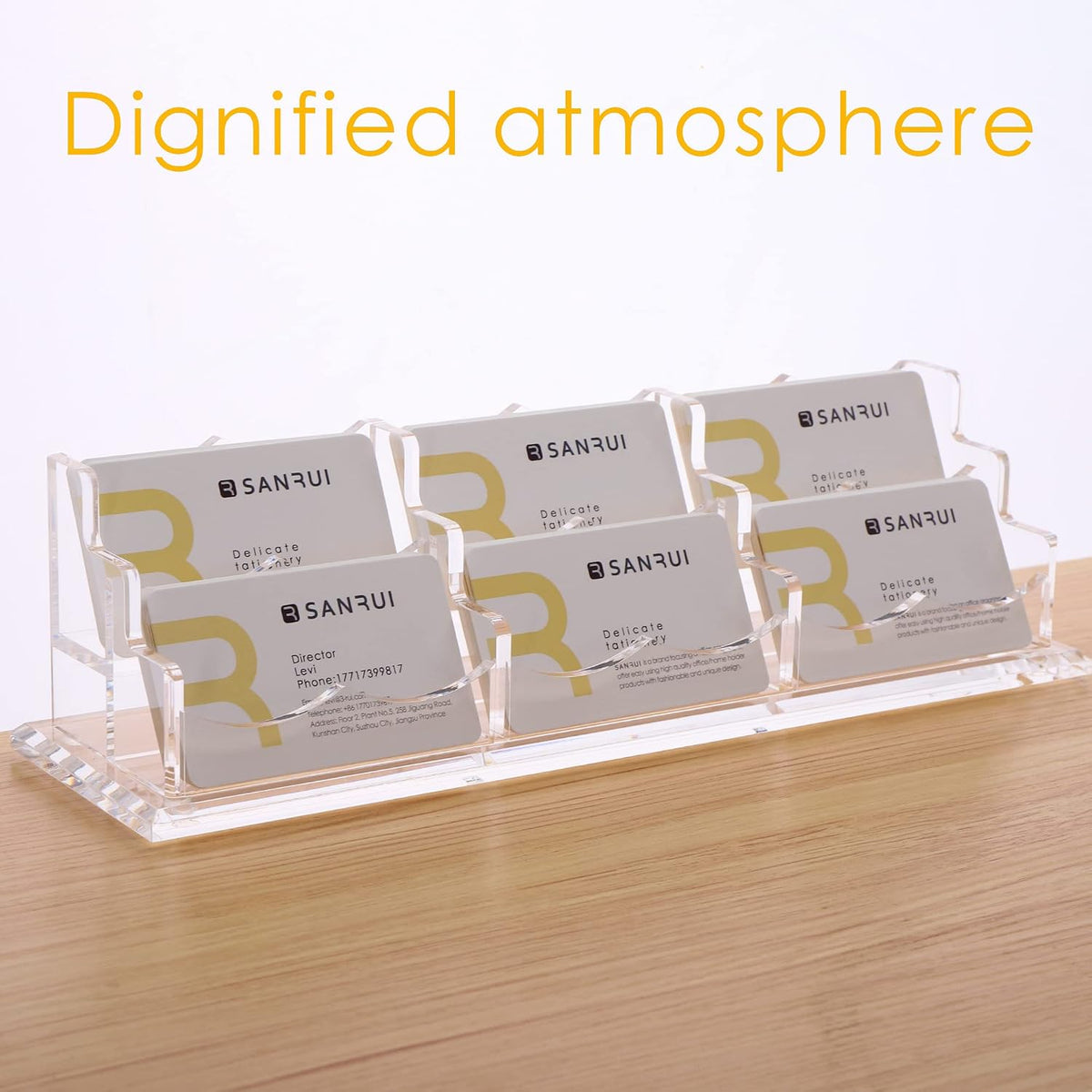 Acrylic Business Card Holder, Clear Desk Card Display Stand 1 Slot