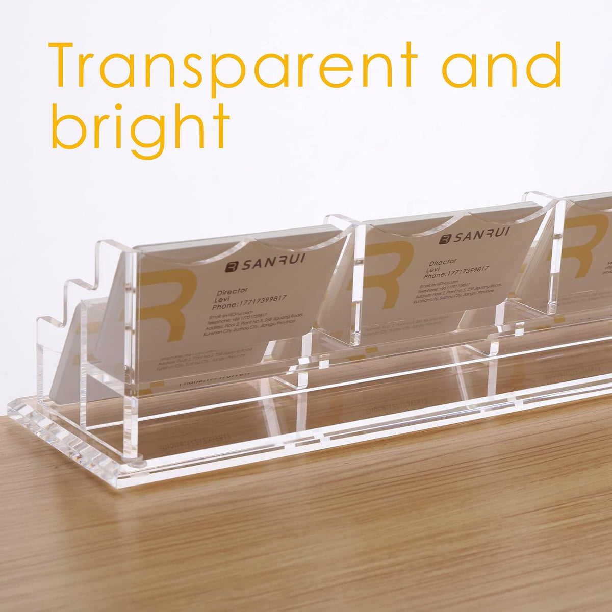 Acrylic Business Card Holder, Clear Desk Card Display Stand 1 Slot