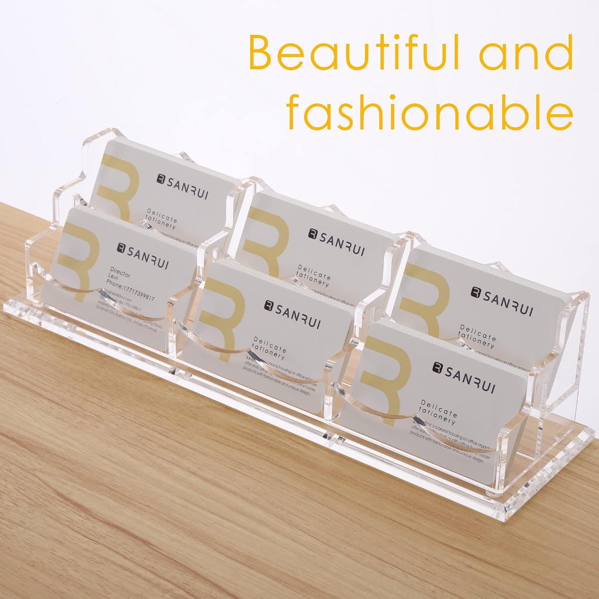Acrylic Business Card Holder, Clear Desk Card Display Stand 1 Slot