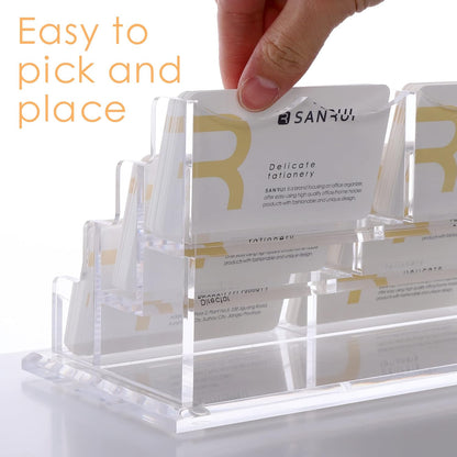 Acrylic Business Card Holder, Clear Desk Card Display Stand 1 Slot