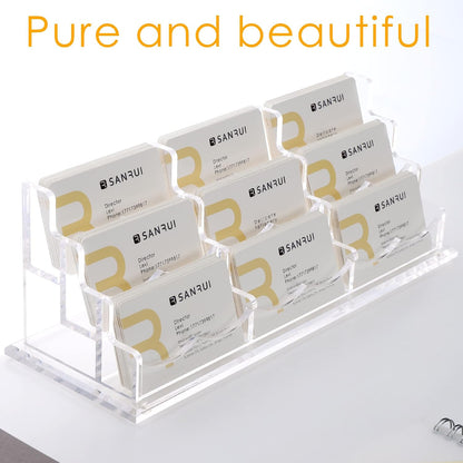 Acrylic Business Card Holder, Clear Desk Card Display Stand 1 Slot
