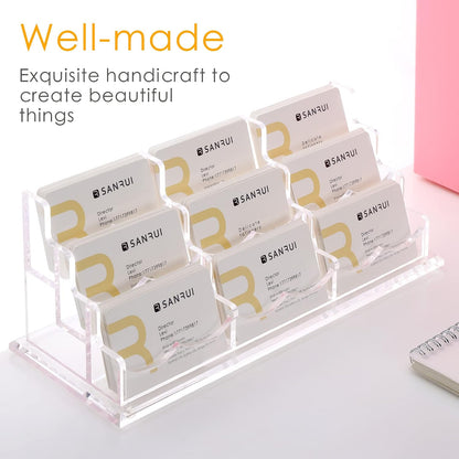 Acrylic Business Card Holder, Clear Desk Card Display Stand 1 Slot