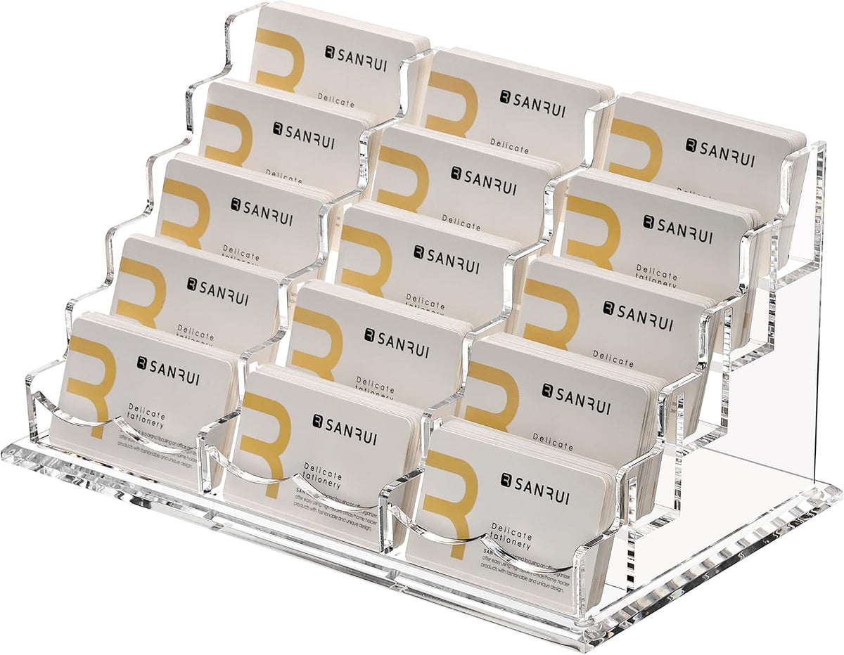 Acrylic Business Card Holder, Clear Desk Card Display Stand 1 Slot
